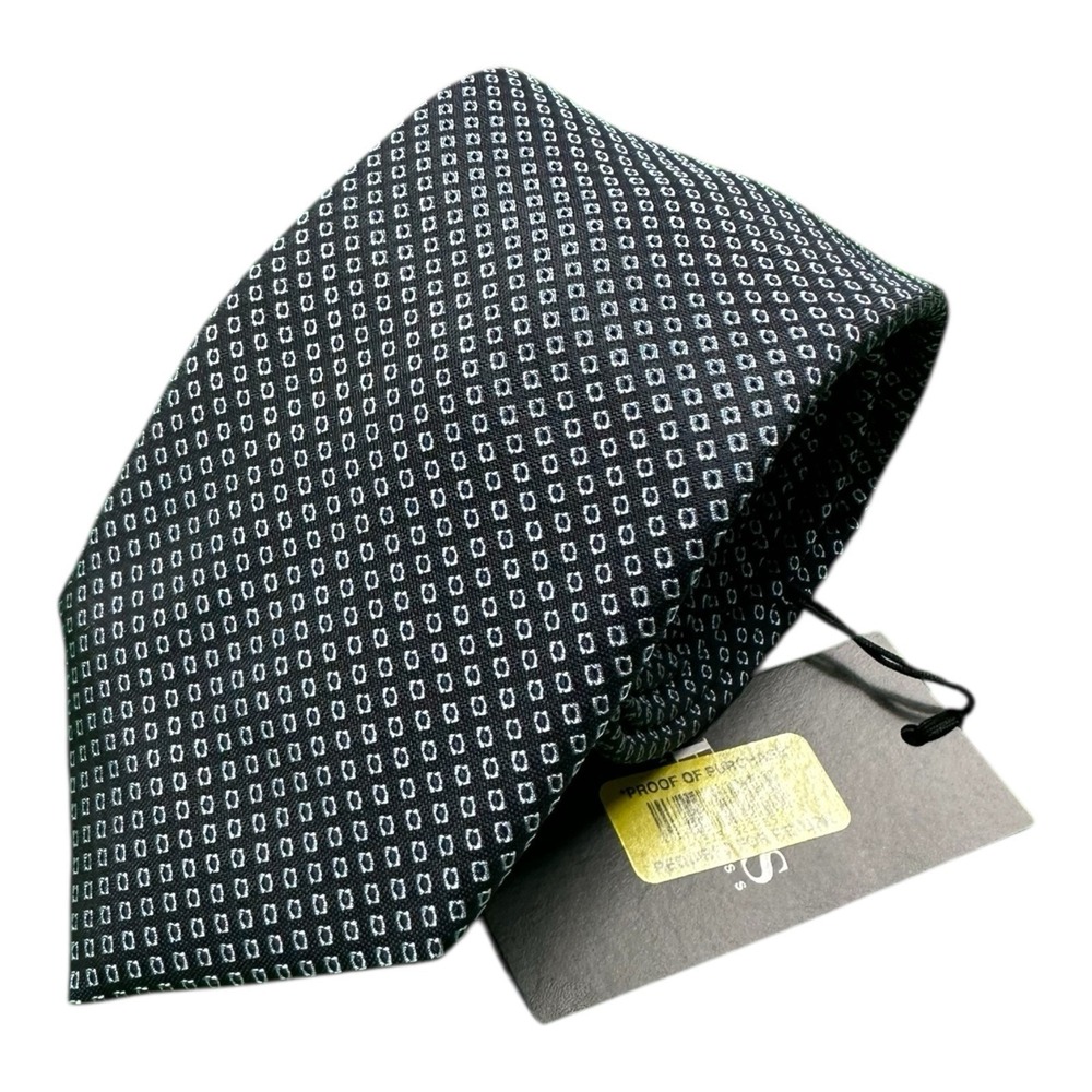 Hugo Boss Mens Blue Geometric Silk Woven 3 Inch Tie Made in Italy 50423298 NWT
